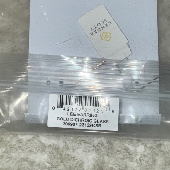 Kendra Scott Lee Gold Drop Earrings in Dichroic Glass - Picture 5 of 8